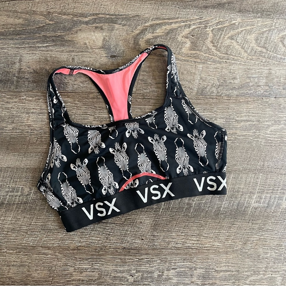 Victoria's Secret The Player Zebra Print Sports Bra, Women's Size Large